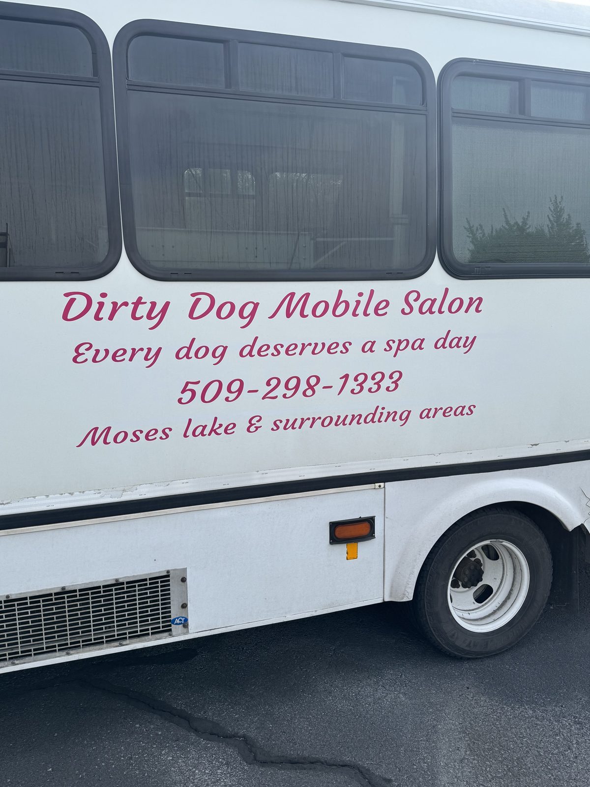 Dirty Dog Mobile Salon van — Every dog deserves a spa day — 509-298-1333 — Moses Lake